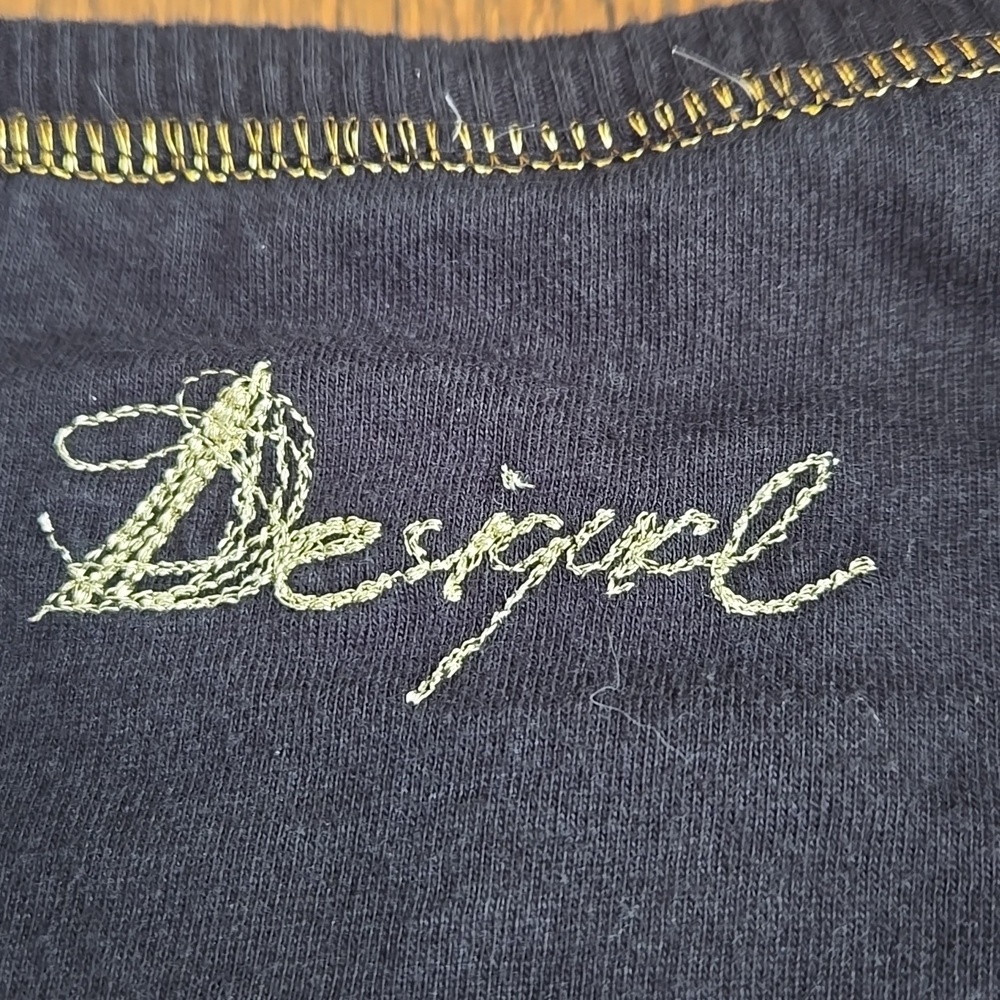 Desigual Black Lace Embroidered Top Long Sleeve Boho Artistic Size M - Picture 6 of 13
